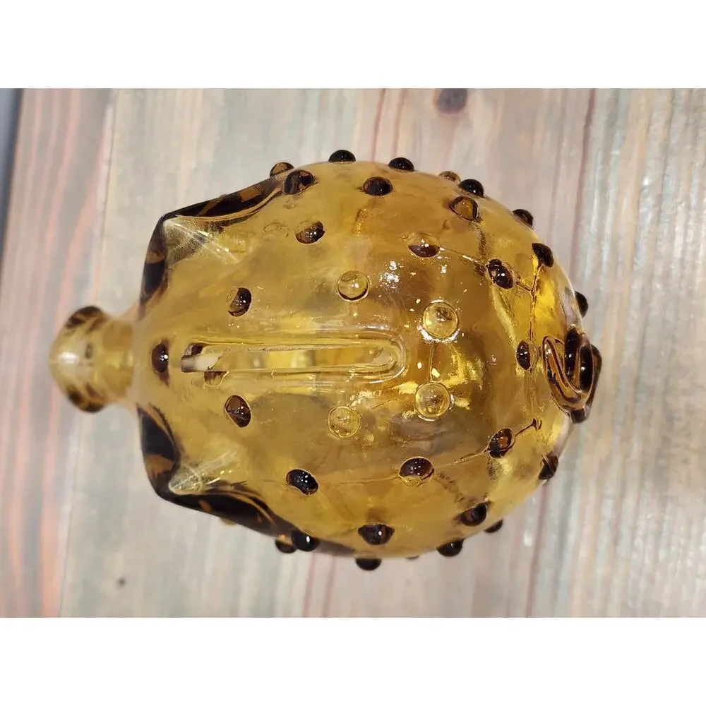 Holmegaard Jacob Bang Scandinavian Amber Pig Piggy Bank MCM Vintage Hobnail